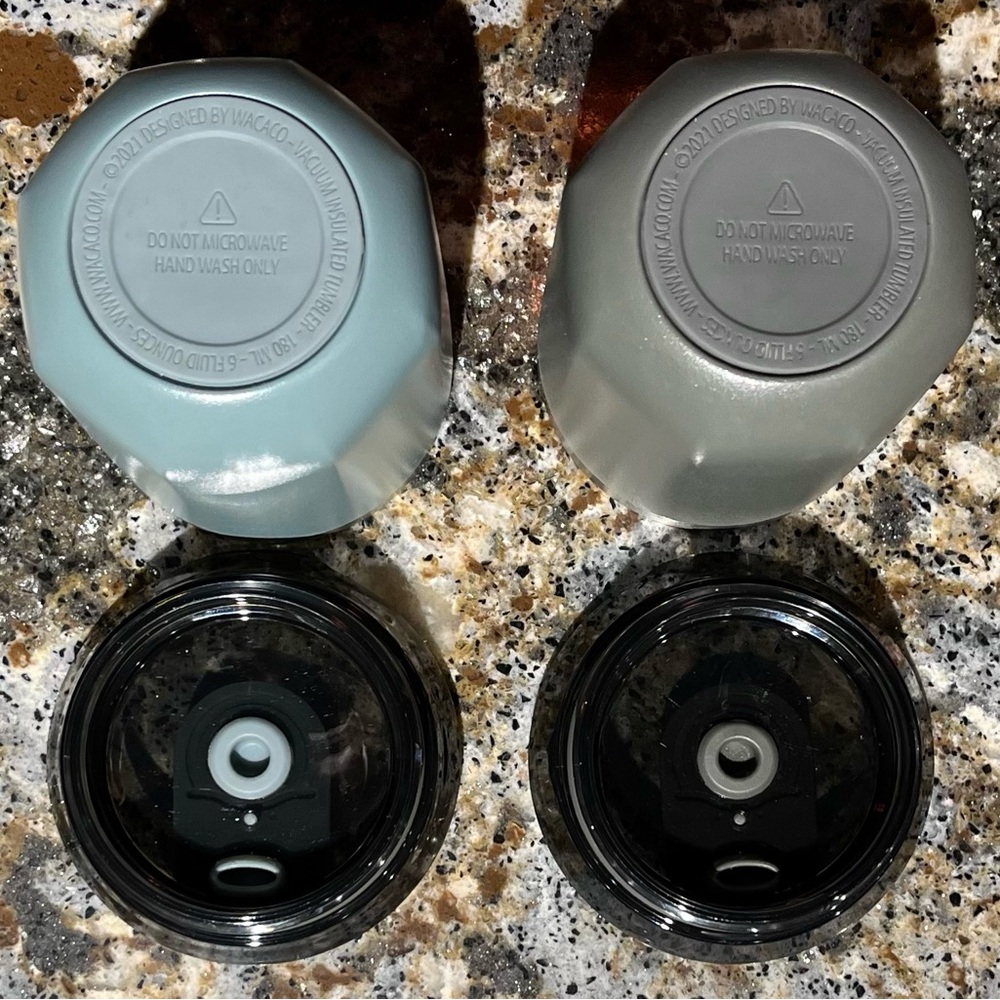 Lot of 2 6 oz Wacaco Octaroma Espresso Latte Cortado Coffee Tumblers Blue & Gray - Picture 4 of 10